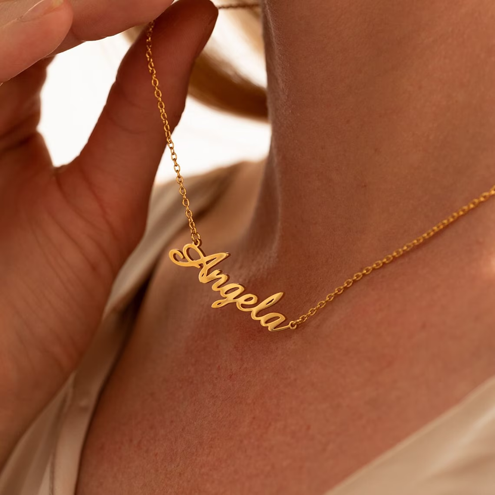 Miniatura: custom name necklace for Women Personalized Nameplate pendant Stainless Steel Go