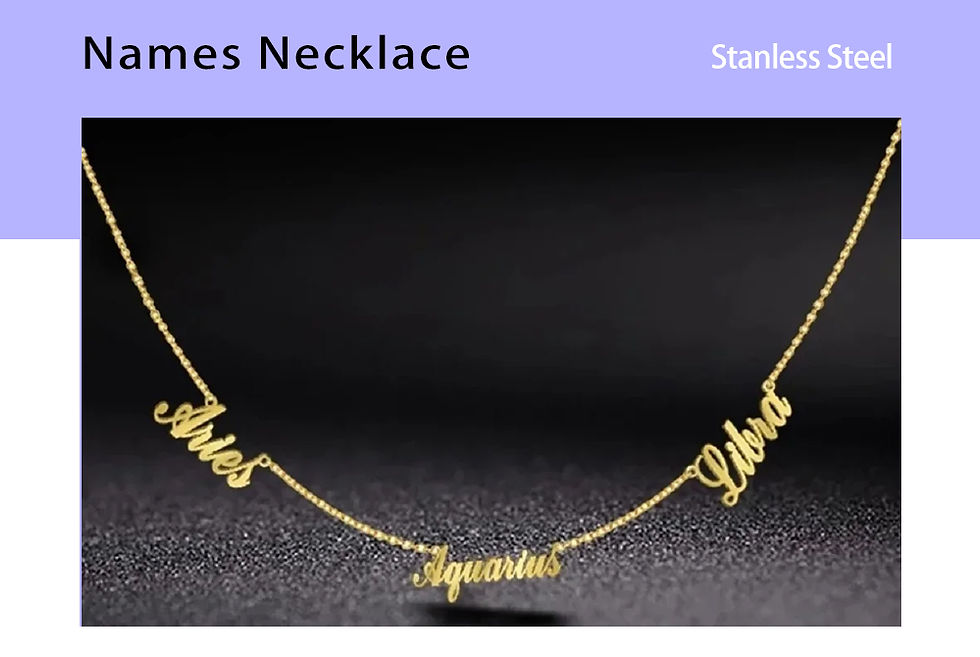 Miniatura: Personalized Multiple Name Tag Necklace Gift For Women Men Custom Nameplate Pend