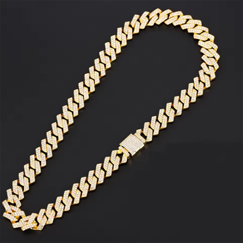 Miniatura: 16mm Hip Hop Miami Cuban Link Chain Set Necklace +Watch+Bracelet Creative Iced O