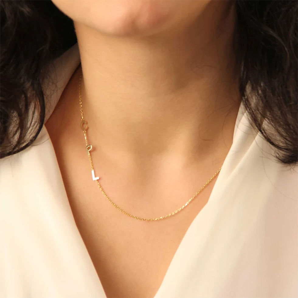 Miniatura: Custom Letter Name Necklace Pendant Luxury A--Z Letter Stainless Steel Clavicle 