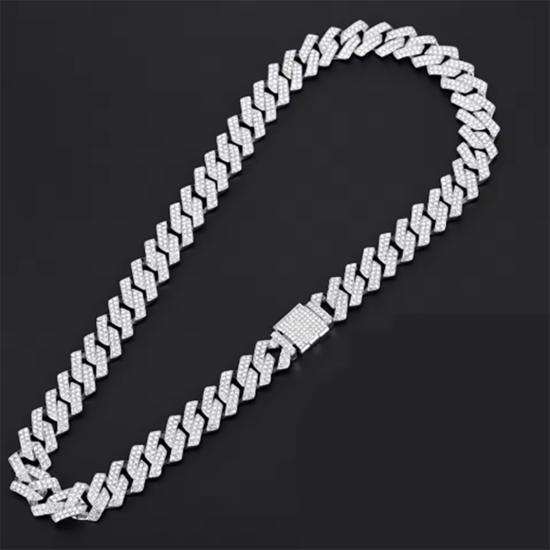 Miniatura: 16mm Hip Hop Miami Cuban Link Chain Set Necklace +Watch+Bracelet Creative Iced O