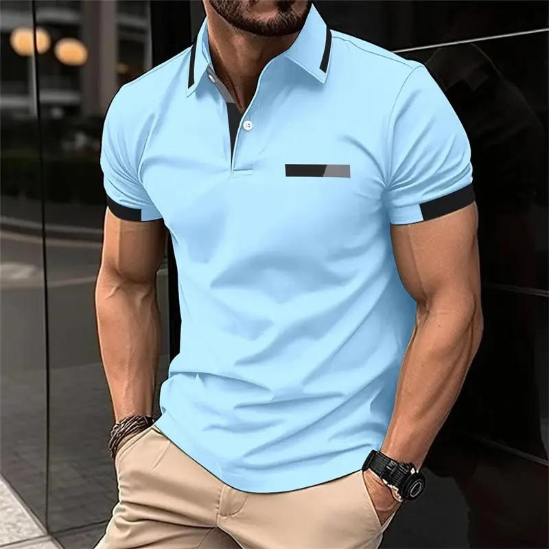 Miniatura: Men's fitness casual sports T-shirt, gym running sports elastic short-sleeved Po