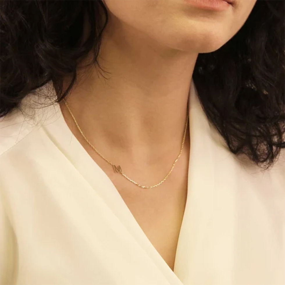 Miniatura: Custom Letter Name Necklace Pendant Luxury A--Z Letter Stainless Steel Clavicle 