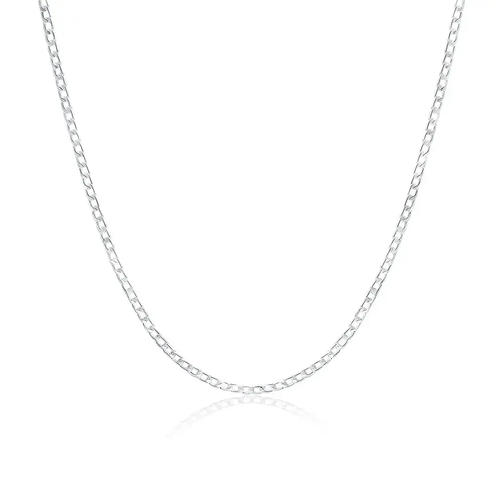 Miniatura: Men's 925 Sterling Silver Necklace 2/4/6/8/10/12MM 40-75cm Face Chain Necklace L