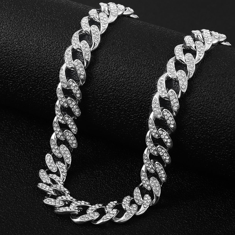 Miniatura: Necklace +Watch+Bracelet Hip Hop Miami Curb Cuban Chain Gold Iced Out Paved Rhin