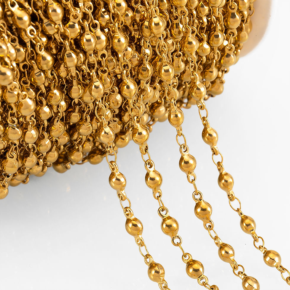 Miniatura: 1meter Stainless Steel Heart Star Ball Square Cable Chains for Necklace Bracelet