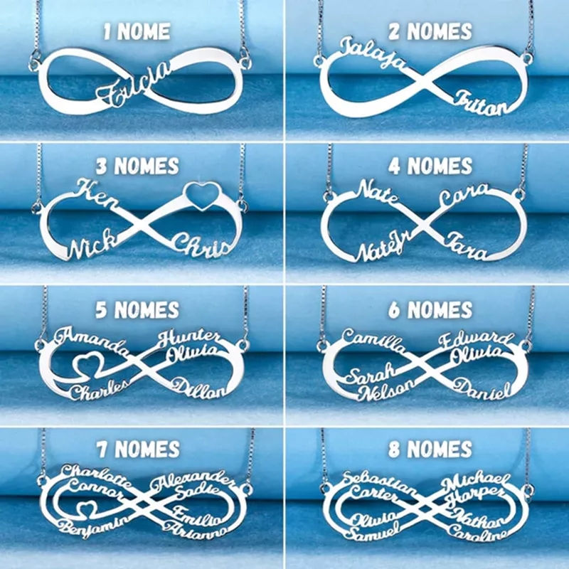 Miniatura: Personalized Stainless Steel Custom Name Necklaces For Women Infinity Nameplate 