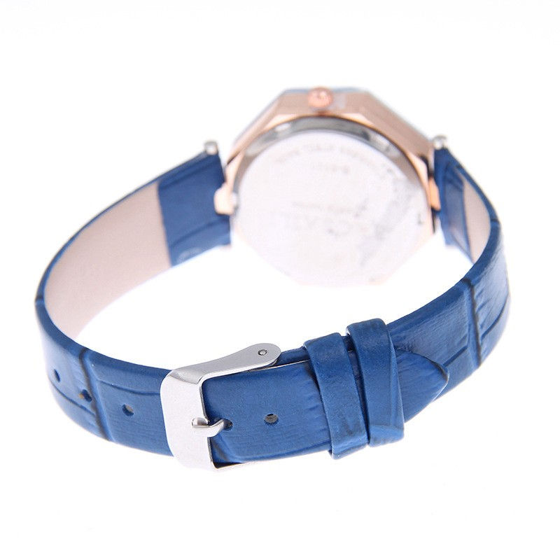 Miniatura: Relogio Feminino Fashion Exquisit Gem Cut Geometry Watch Women Blue Watches Leat