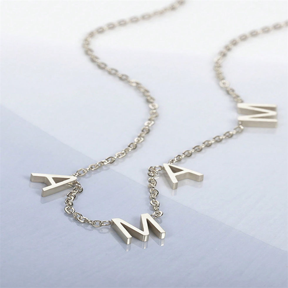 Miniatura: Custom Letters Name Necklace for Women Gold Color Stainless Steel Personalized N