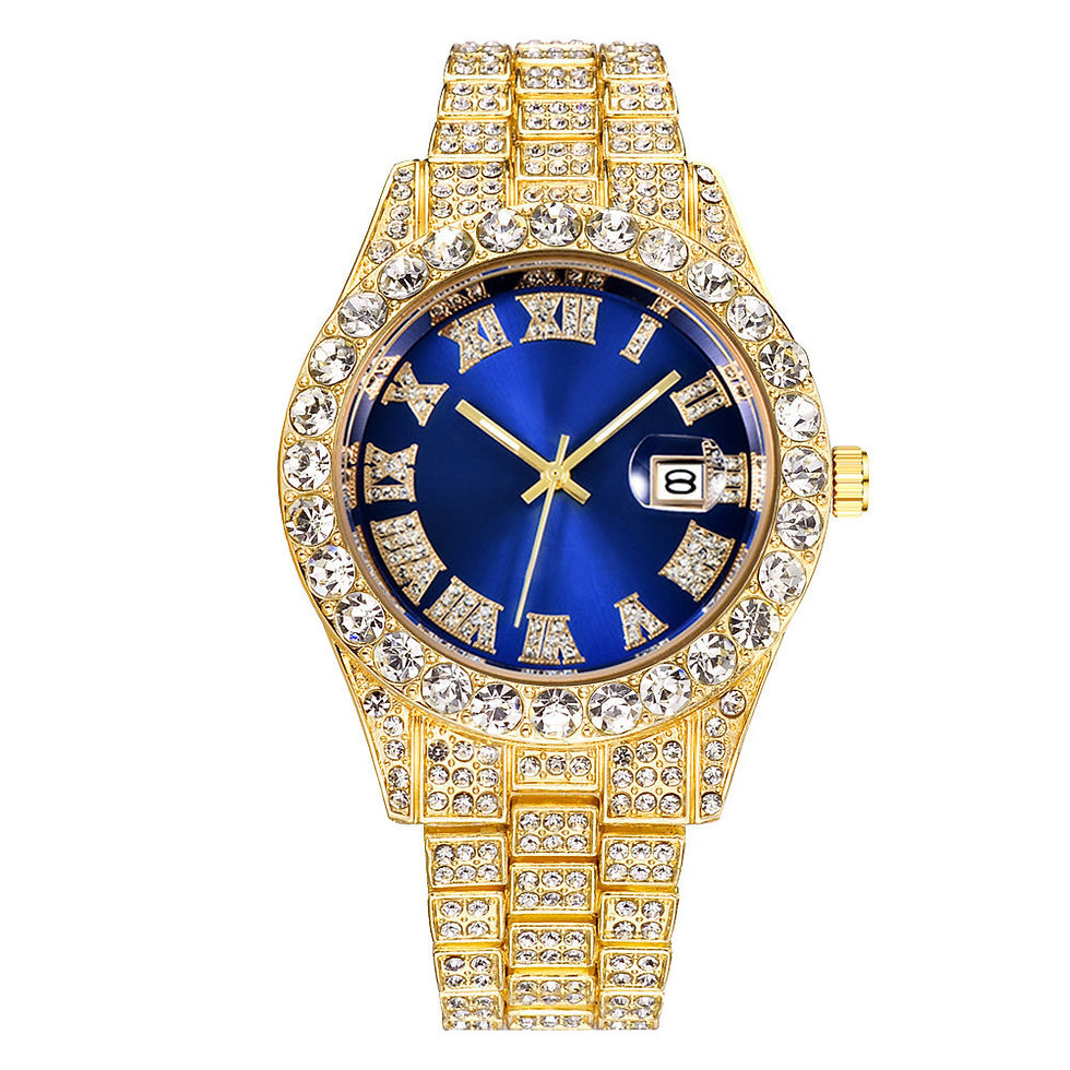 Miniatura: 16mm Hip Hop Miami Cuban Link Chain Set Necklace +Watch+Bracelet Creative Iced O
