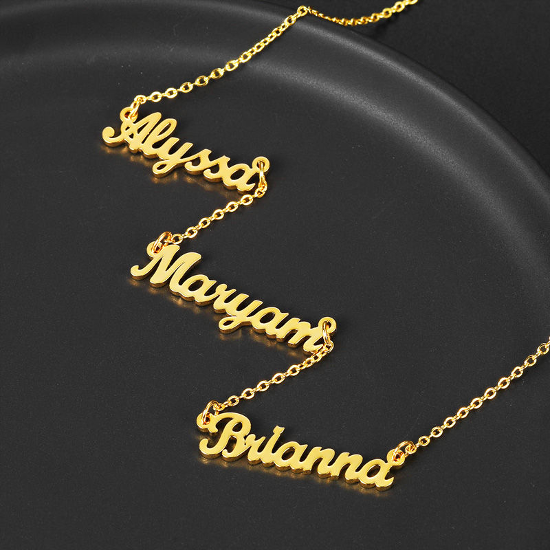 Miniatura: Personalized Multiple Names Necklace Custom Stainless Steel 6 Nameplates Pendant