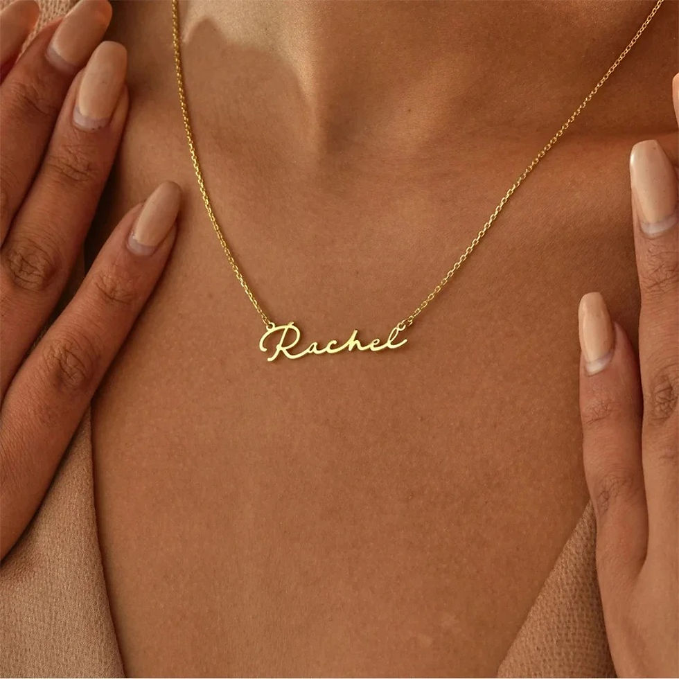 Miniatura: custom name necklace for Women Personalized Nameplate pendant Stainless Steel Go