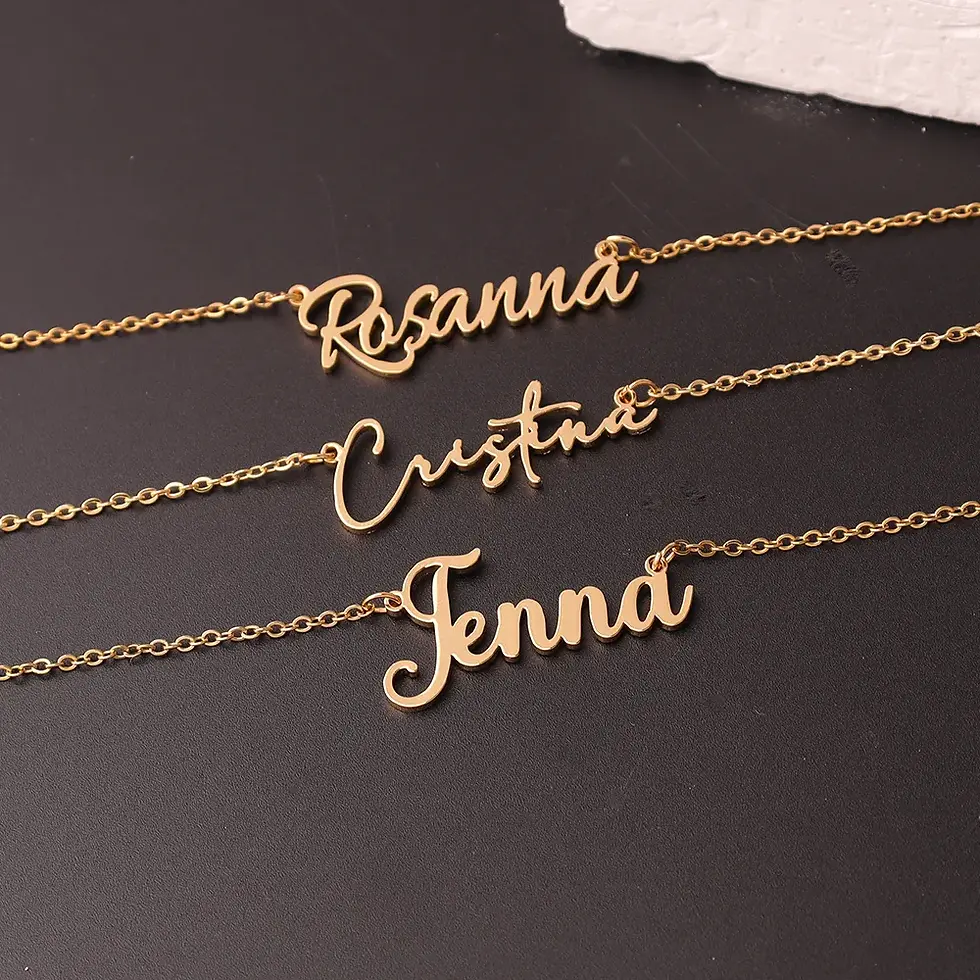 Miniatura: custom name necklace for Women Personalized Nameplate pendant Stainless Steel Go
