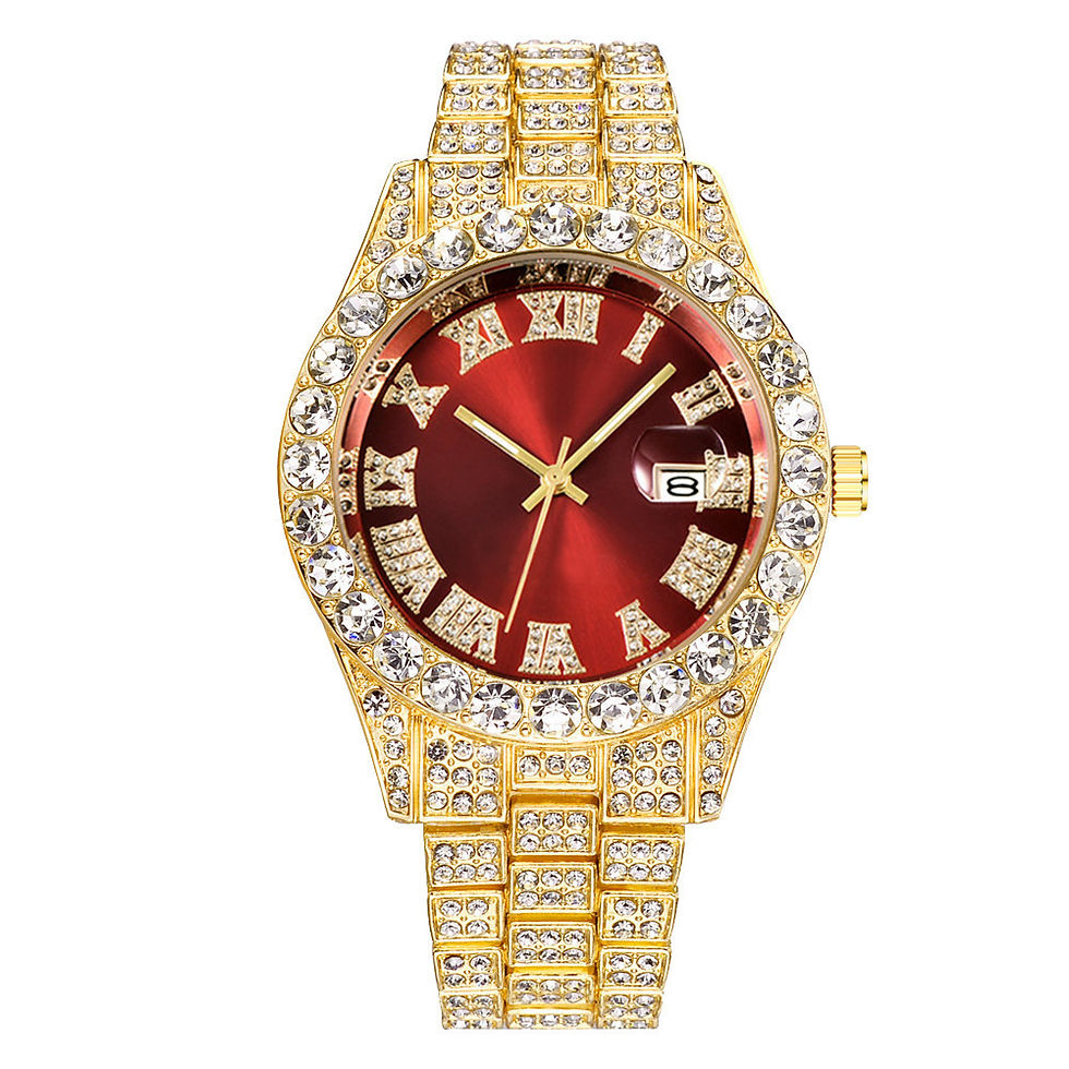 Miniatura: 16mm Hip Hop Miami Cuban Link Chain Set Necklace +Watch+Bracelet Creative Iced O