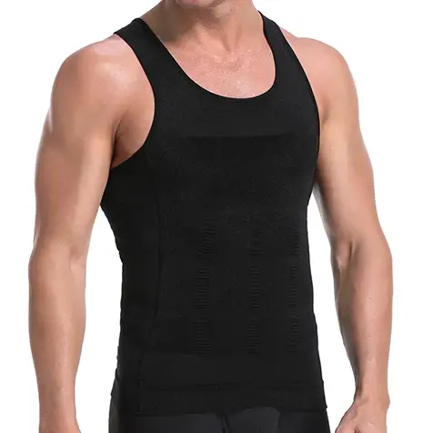 Miniatura: Men's Slimming Body Shapewear Corset Vest Shirt Compression Abdomen Tummy Belly 