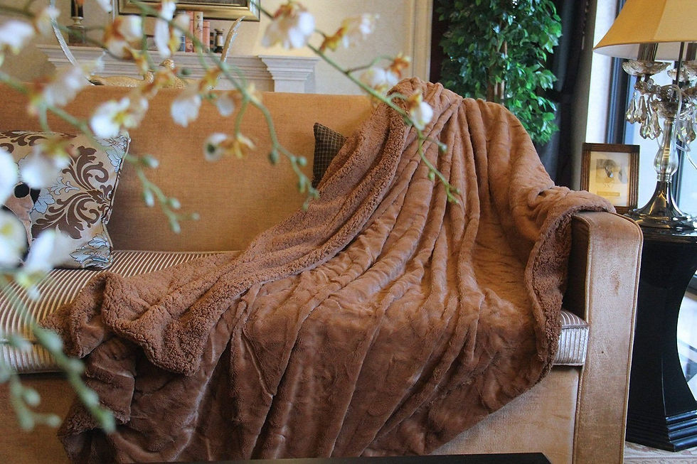 Thumbnail: River Faux Fur With Sherpa Backside Soft Warm Fleece Throw Blanket