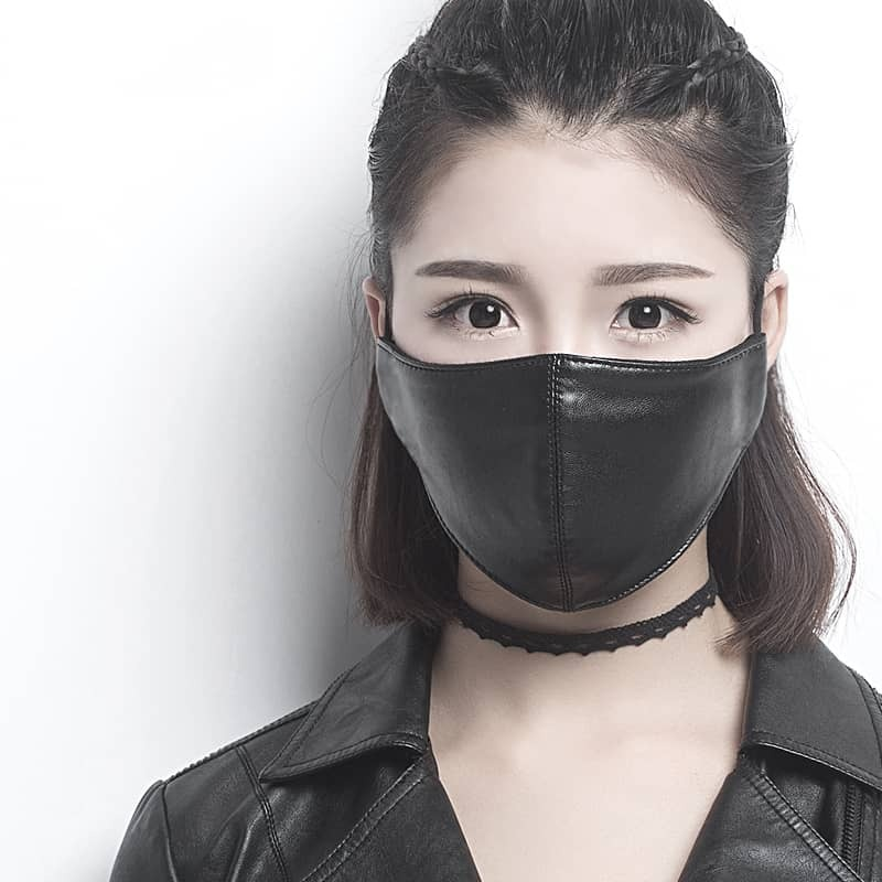 Thumbnail: Yuzuki Vegan Leather Face Mask - Black