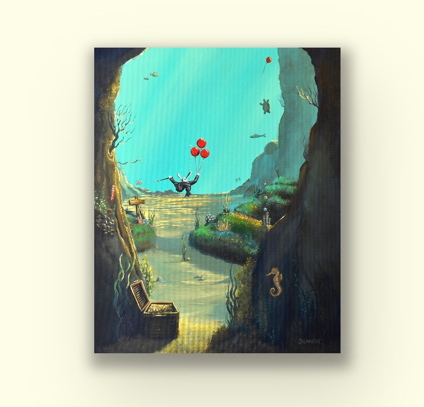 Thumbnail: 11" x 14" Canvas Giclee - The Stroll - Diving Deep