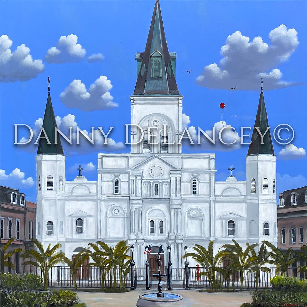 Thumbnail: 20" x 20" Canvas Giclee - St. Louis Cathedral 2021