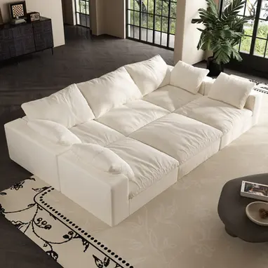 white pit sectional sofa