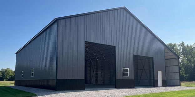 Steel carport and garage building completed by Premium Steel Buildings