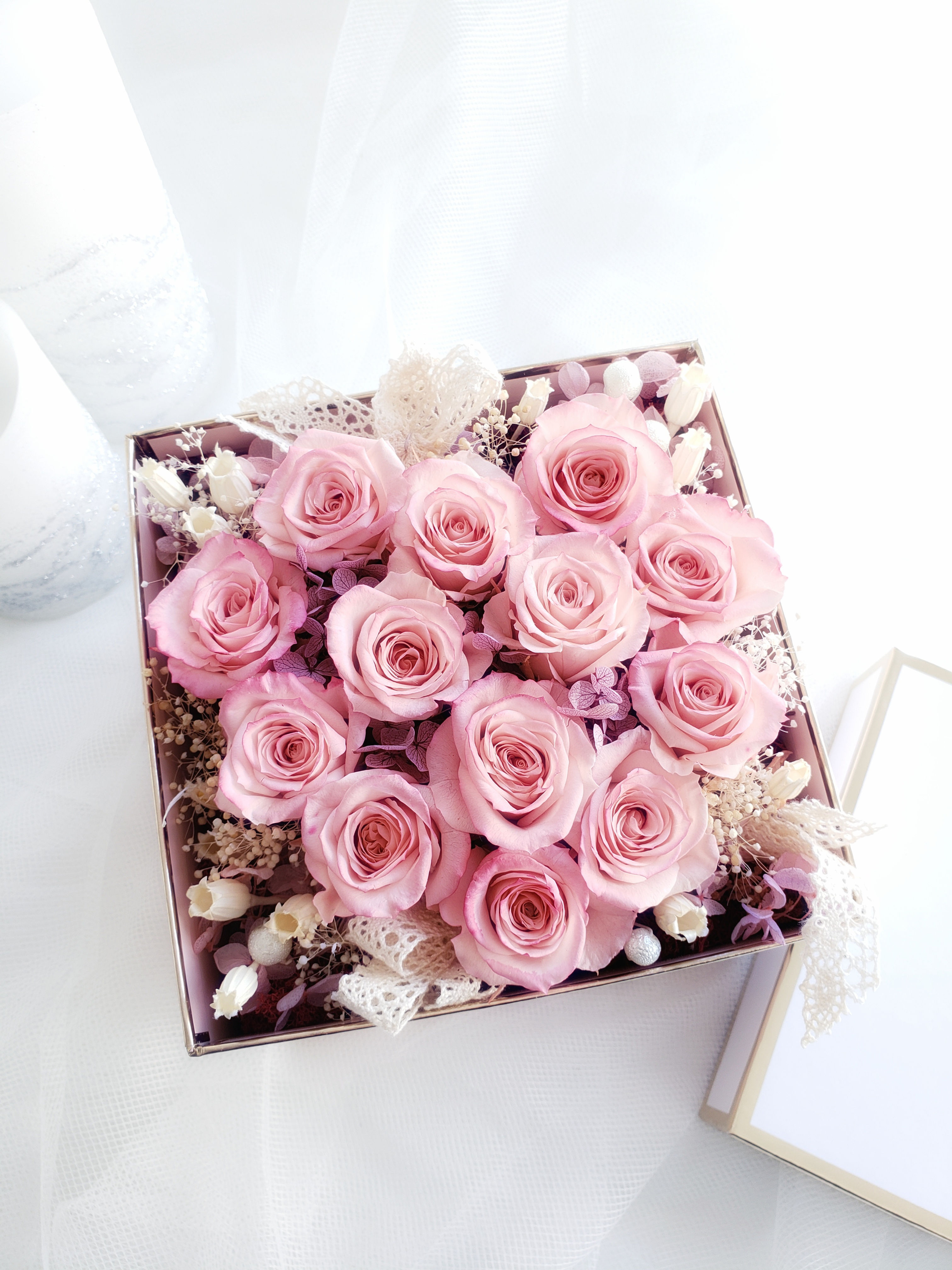 UN-0091 Coral Pink Rose Izumi Hanairo in a Box