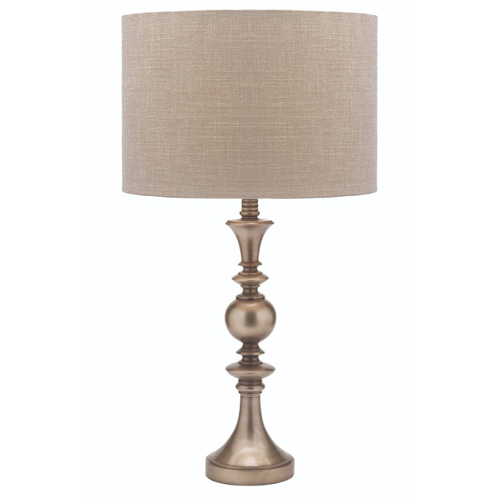 LLT Callia Pewter Linen Sand Table Lamp