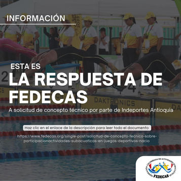 FEDECAS RESPONDE A LA SOLICITUD DE CONCEPTO TÉCNICO REALIZADA POR INDEPORTES ANTIOQUIA