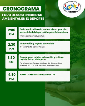 FEDECAS ESTARÁ PRESENTE EN EL FORO DE SOSTENIBILIDAD AMBIENTAL EN EL DEPORTE