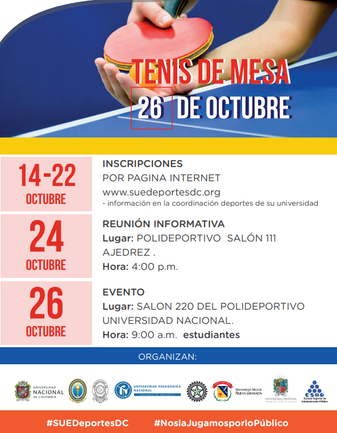 TORNEO UNIVERSITARIO DE TENIS DE MESA SUE 2019