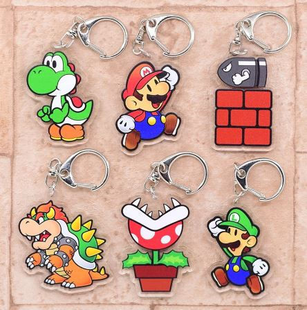 Super Mario Brothers Acrylic Keychains