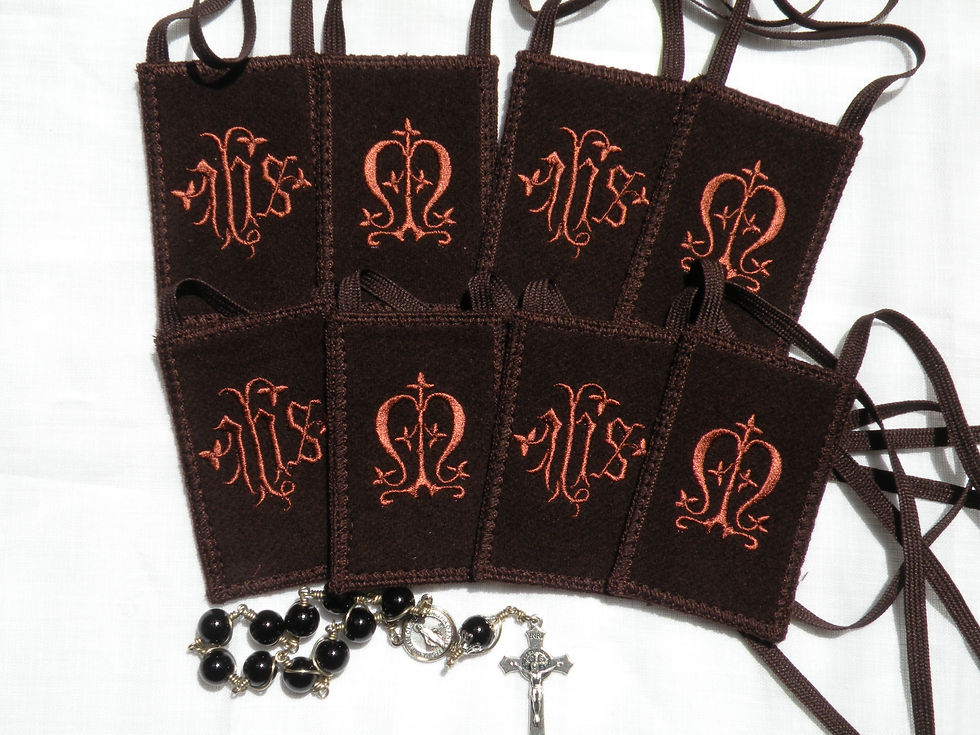 Thumbnail: Handmade Custom Brown Scapulars