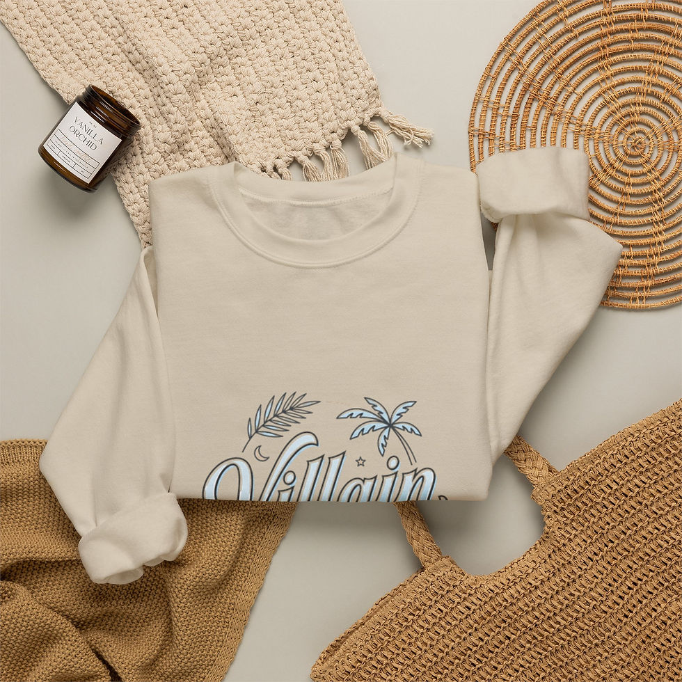 Thumbnail: Crewneck Sweatshirt — 'Melanie Davis' Retro Wave Script Ribbed Pullover
