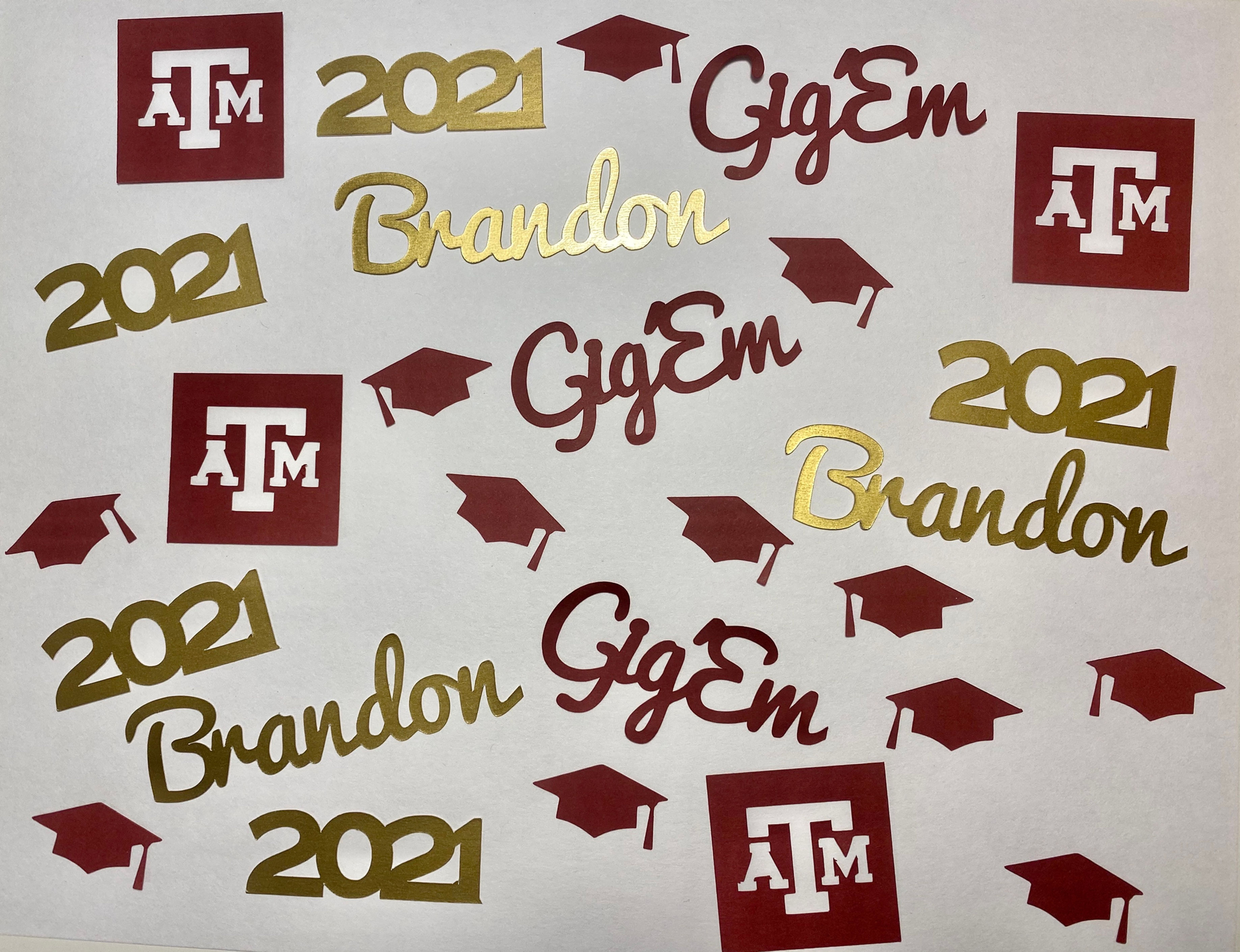Texas A&M Aggies Personalized Graduation Confetti