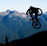 Jumping Mountain Biker