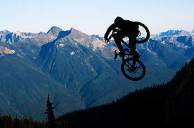 Jumping Mountain Biker