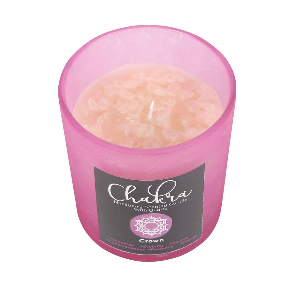 Thumbnail: Crown Chakra Blackberry Crystal Chip Candle