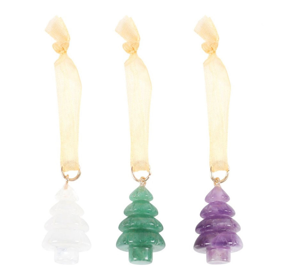 Thumbnail: Set Of 3  - Festive Tree Gemstones | Crystal Decoration