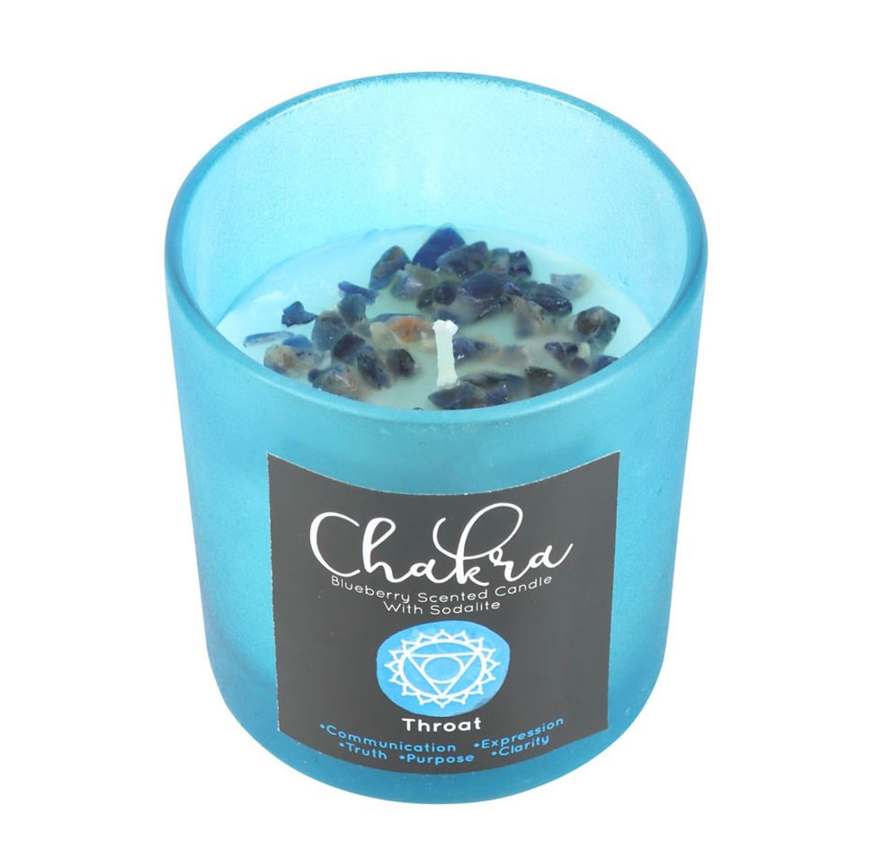 Thumbnail: Throat Chakra Blueberry Chip Candle