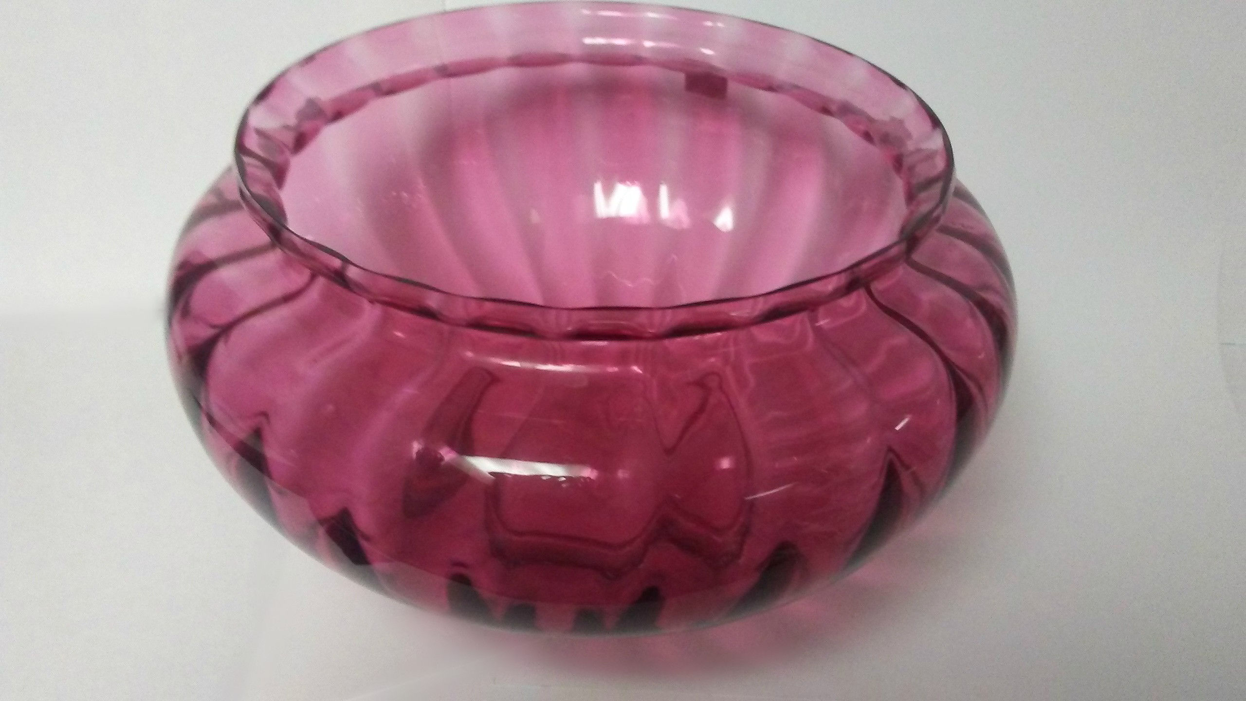 Pink glass bowl