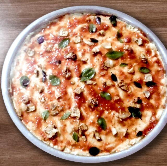 Pizza com farinha de grão de bico
