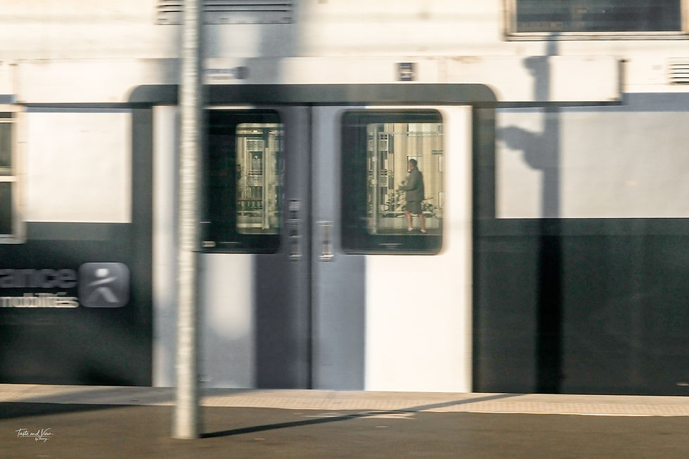 A street photography journey through Paris, capturing the atmosphere of train stations and the Paris Métro. Black-and-white portraits reveal passengers lost in thought, while moving trains, blurred silhouettes, reflections and underground platforms create cinematic scenes. From arriving by train to exploring Bercy Métro station, these photographs highlight fleeting encounters, everyday routines and the hidden beauty of Parisian life, where every stranger and every journey tells a story.