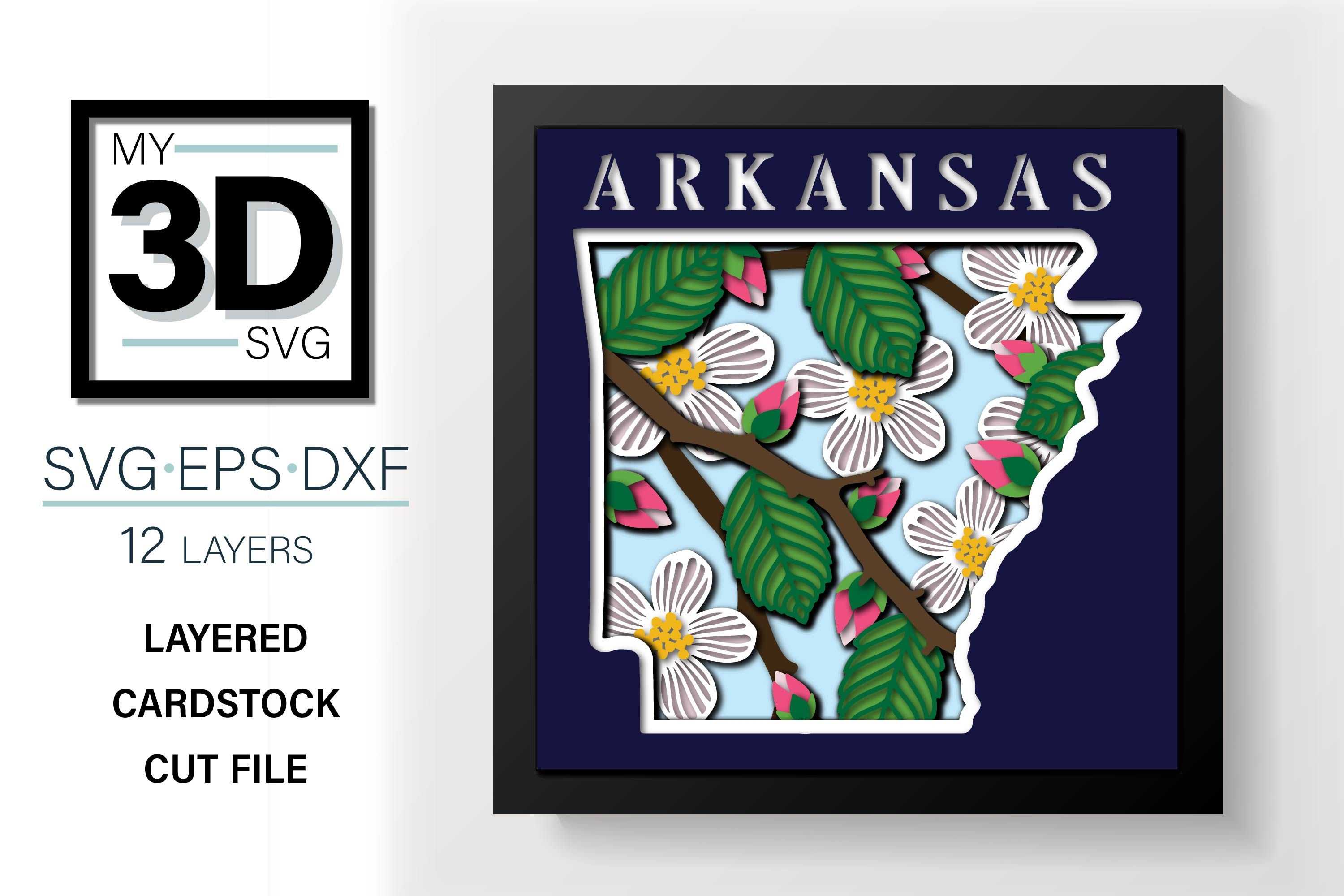 3D ARKANSAS SVG