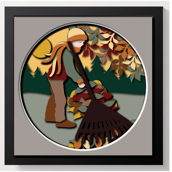Thumbnail: 3D BOY RAKING LEAVES SVG
