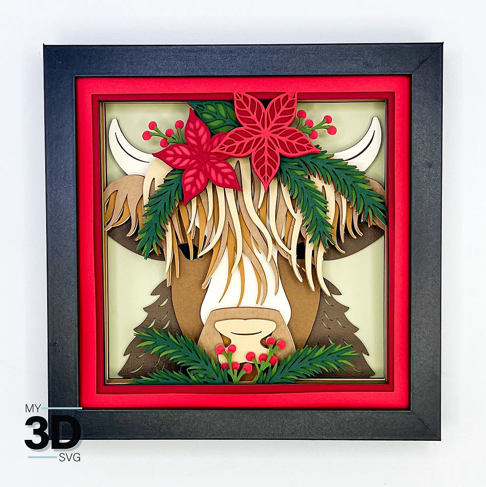 Thumbnail: 3D CHRISTMAS HIGHLAND COW SVG