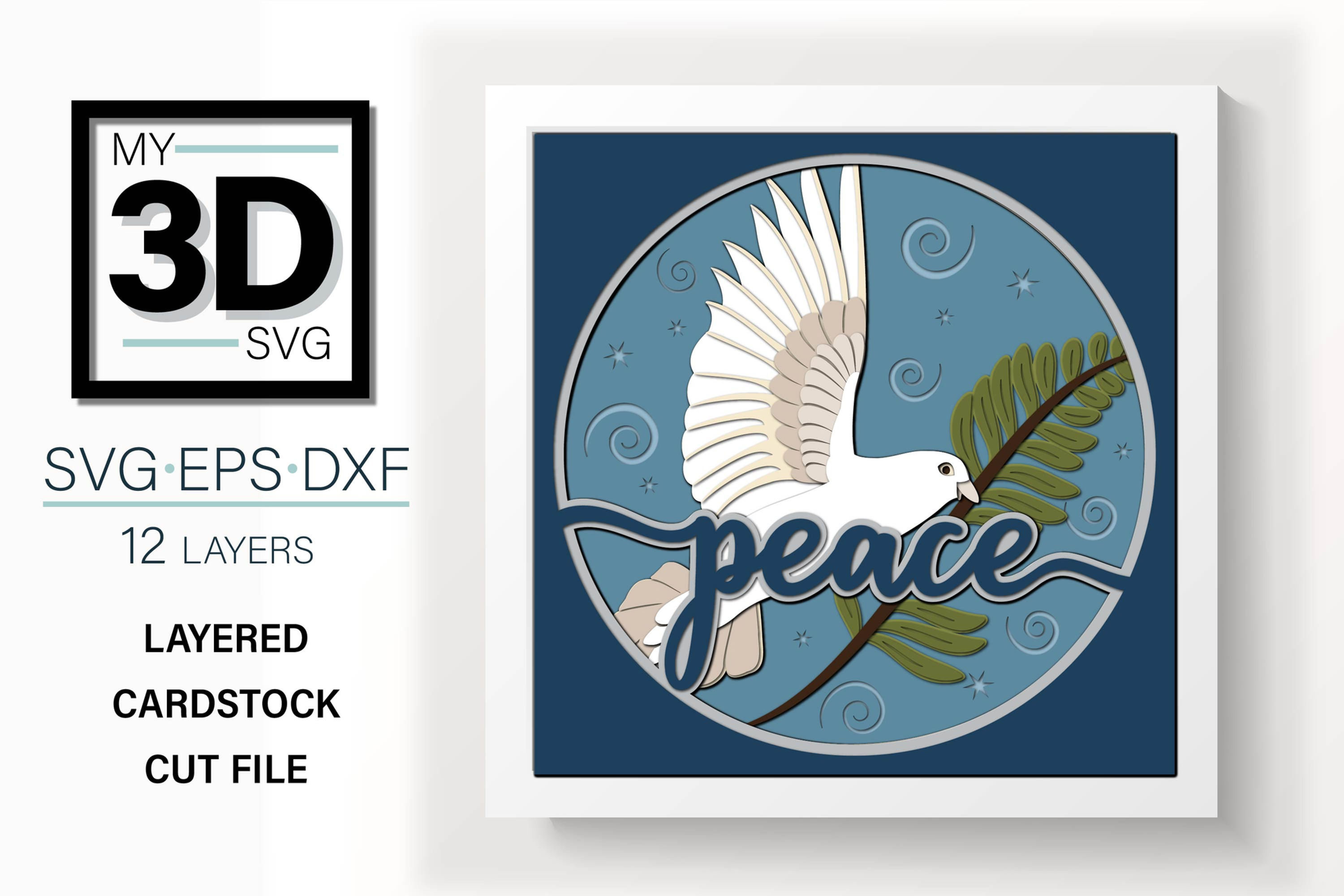 3D PEACE SVG