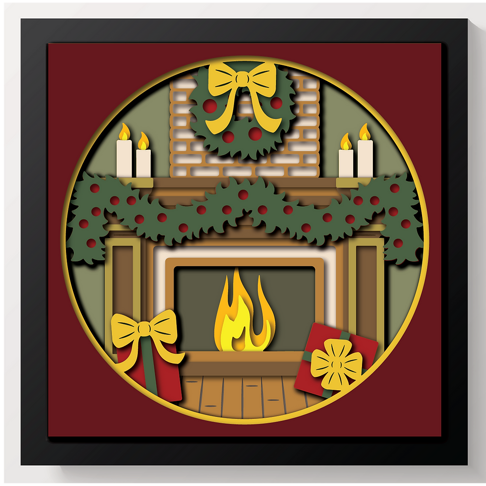 Thumbnail: 3D MANTLE WITH STOCKINGS SVG