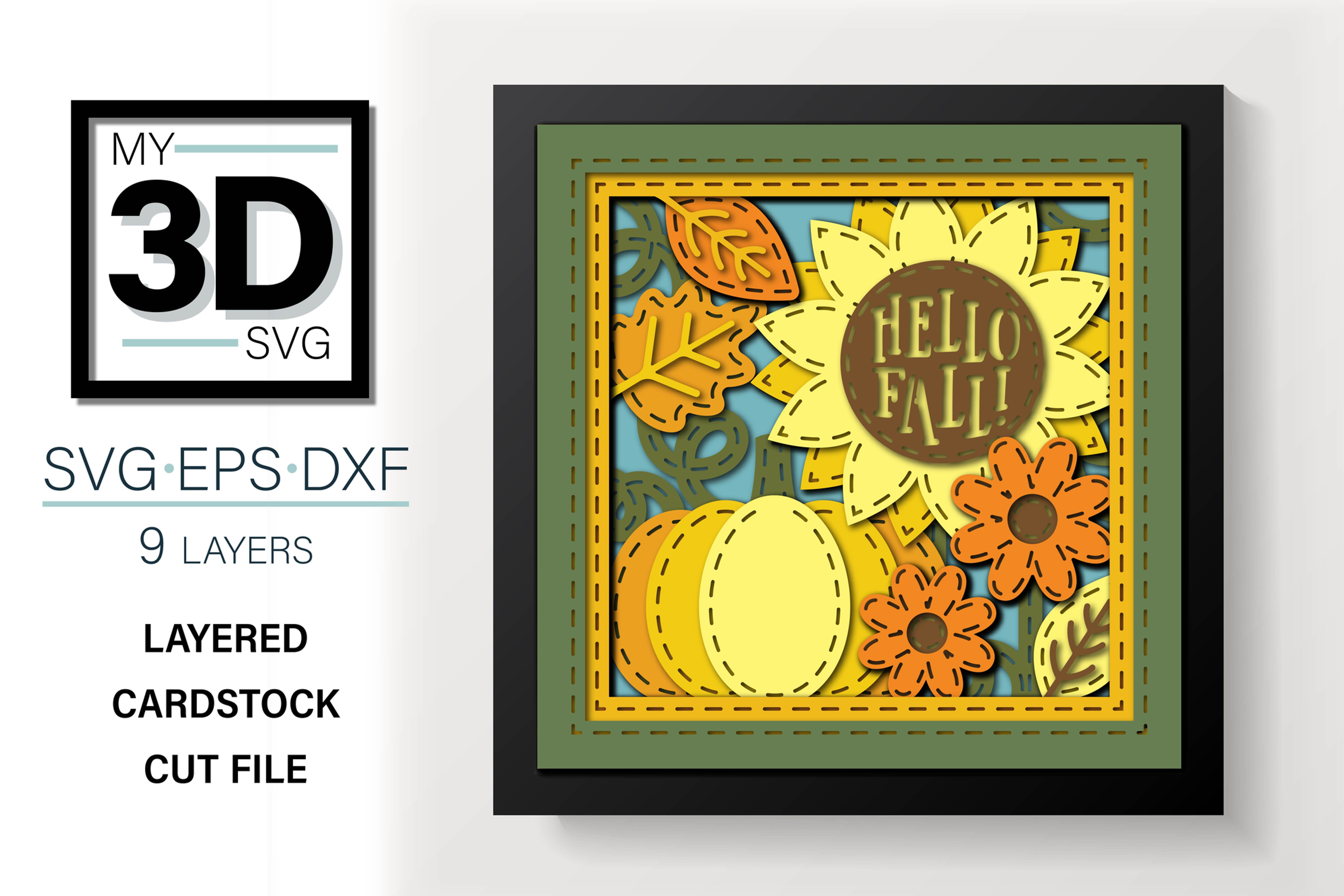 3D HELLO FALL SVG