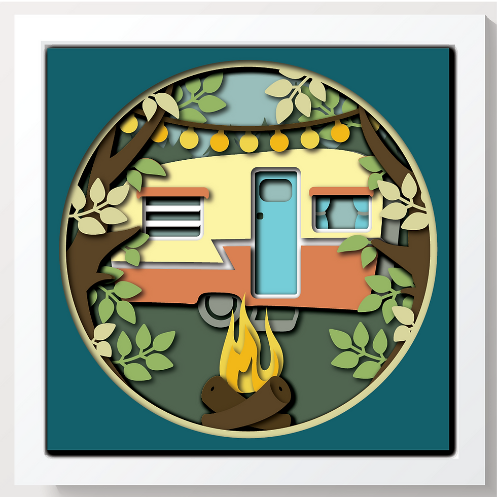 Thumbnail: 3D VINTAGE CAMPER SVG