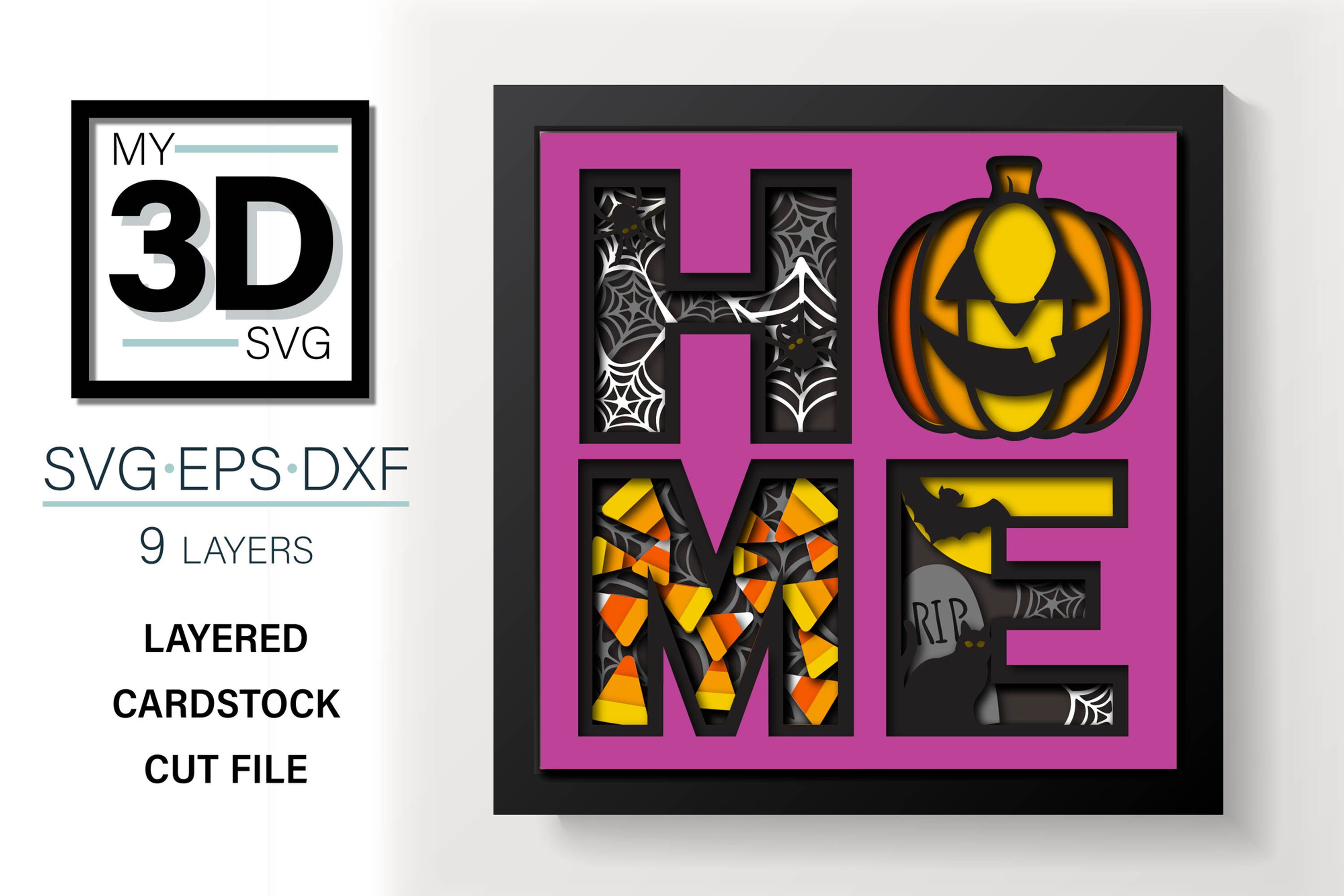 3D HALLOWEEN HOME SVG